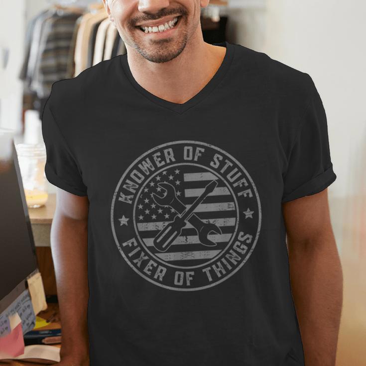 Knower Of Stuff Fixer Of Things Dad Mechanic Men's V-Neck T-Shirt Knower Of Stuff Fixer Of Things Dad Mechanic Men's V-Neck T-Shirt