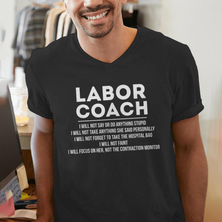 Labor Coach Delivery Checklist For New Dads Men's V-Neck T-Shirt