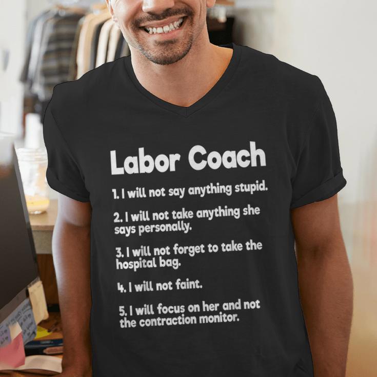 Labor Coach Expecting Dad Rules Papa Baby Men's V-Neck T-Shirt Labor Coach Expecting Dad Rules Papa Baby Men's V-Neck T-Shirt