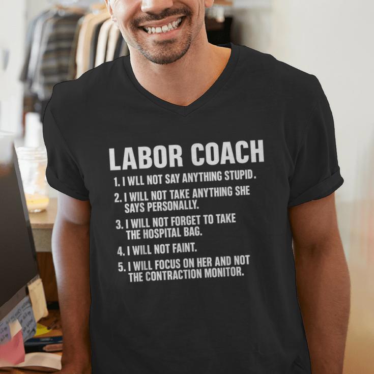 Labor Coach New Mom New Dad Hospital New Baby Shower Men's V-Neck T-Shirt
