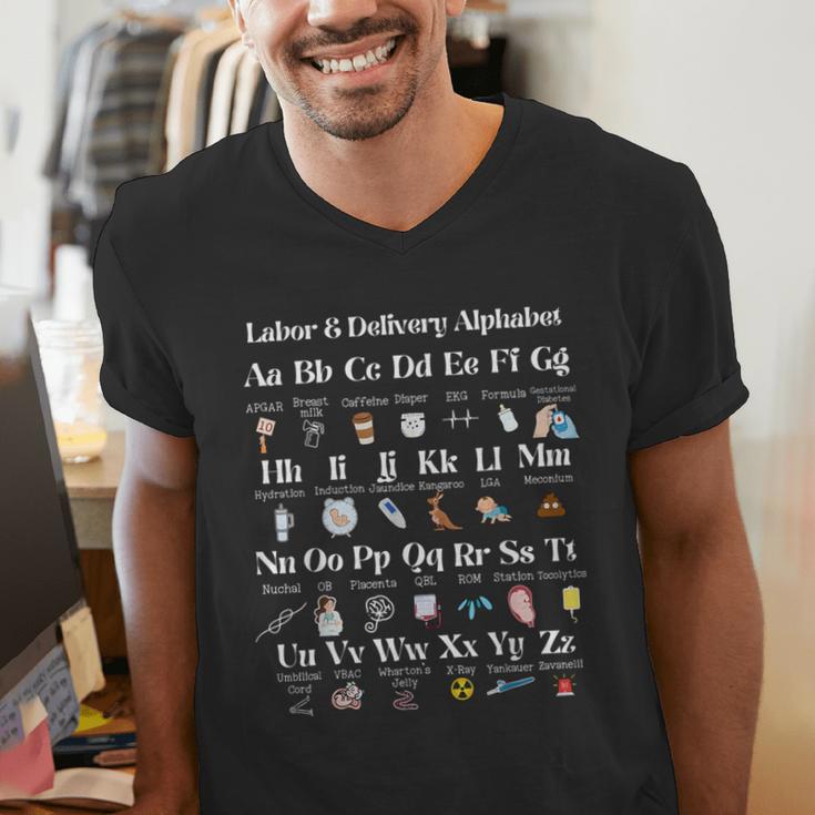 Labor And Delivery Alphabet Nurse New Nurse Graduation Men's V-Neck T-Shirt