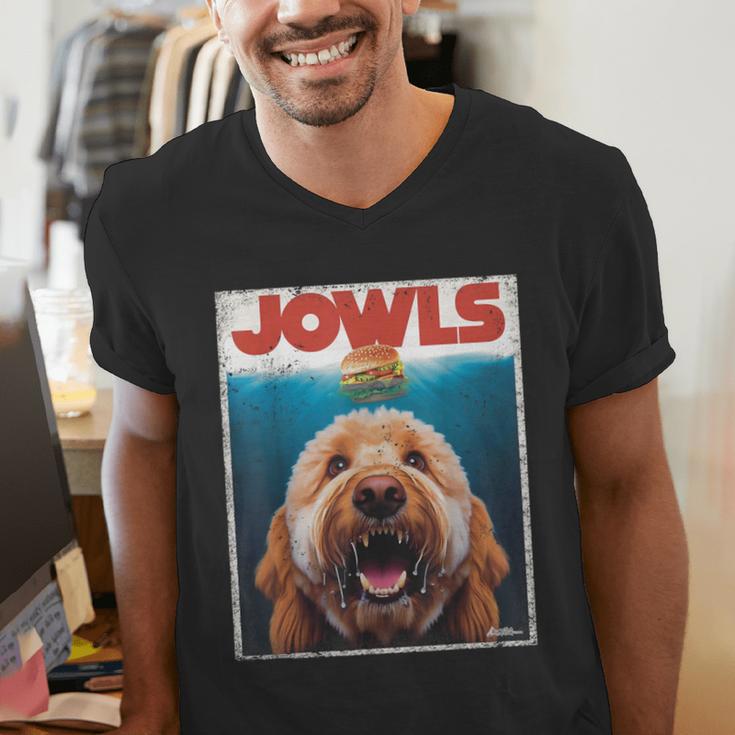 Labradoodle Jowls Tee Fawn Lab Doodle Mom Top Dad Men's V-Neck T-Shirt
