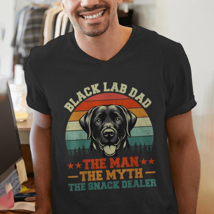 Labrador Retriever Dad Black Lab Dad Men's V-Neck T-Shirt Labrador Retriever Dad Black Lab Dad Men's V-Neck T-Shirt