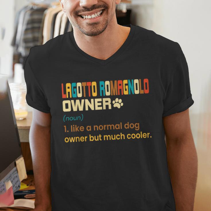 Lagotto Romagnolo Vintage Retro Dog Mom Dad Men's V-Neck T-Shirt