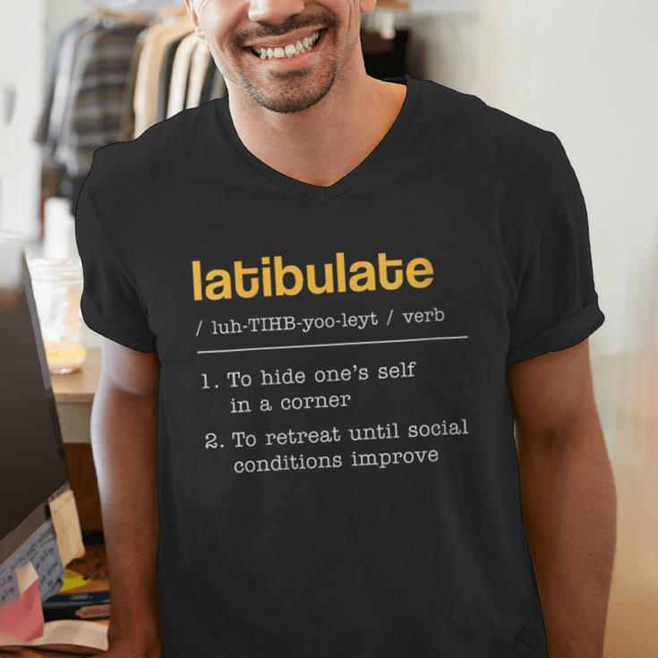 Latibulate Dictionary Definition For Introverts Men's V-Neck T-Shirt