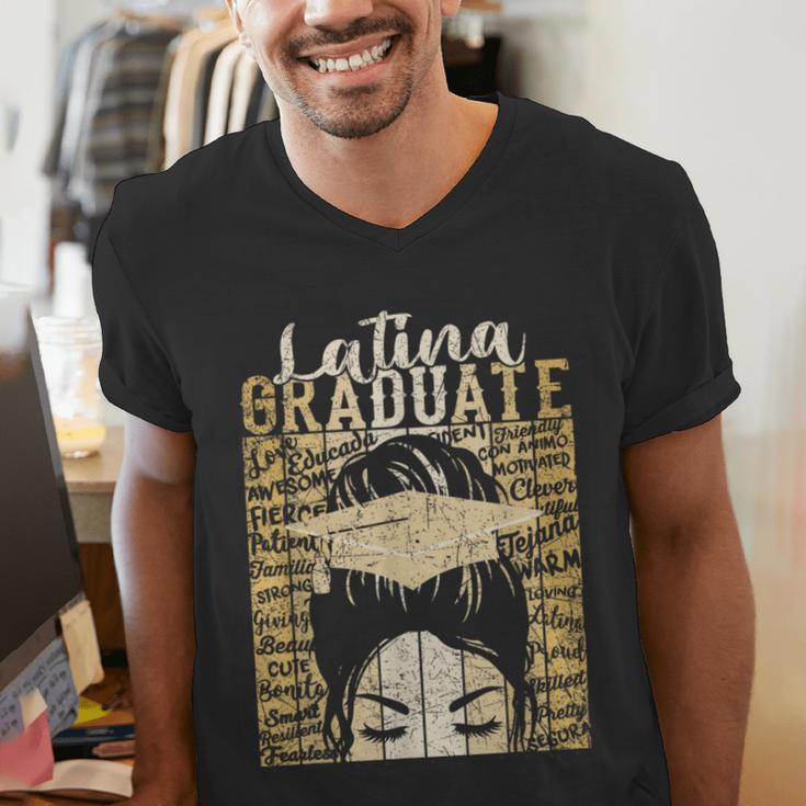 Latina Graduate Educated Powerful Class Of 2024 Graduation Men's V-Neck T-Shirt