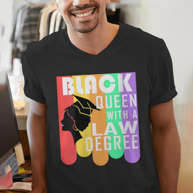 Law School Graduation Queen New Lawyer Attorney Grad Men's V-Neck T-Shirt