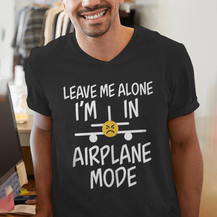 Leave Me Alone I’m In Airplane Mode Grumpy Introvert Men's V-Neck T-Shirt