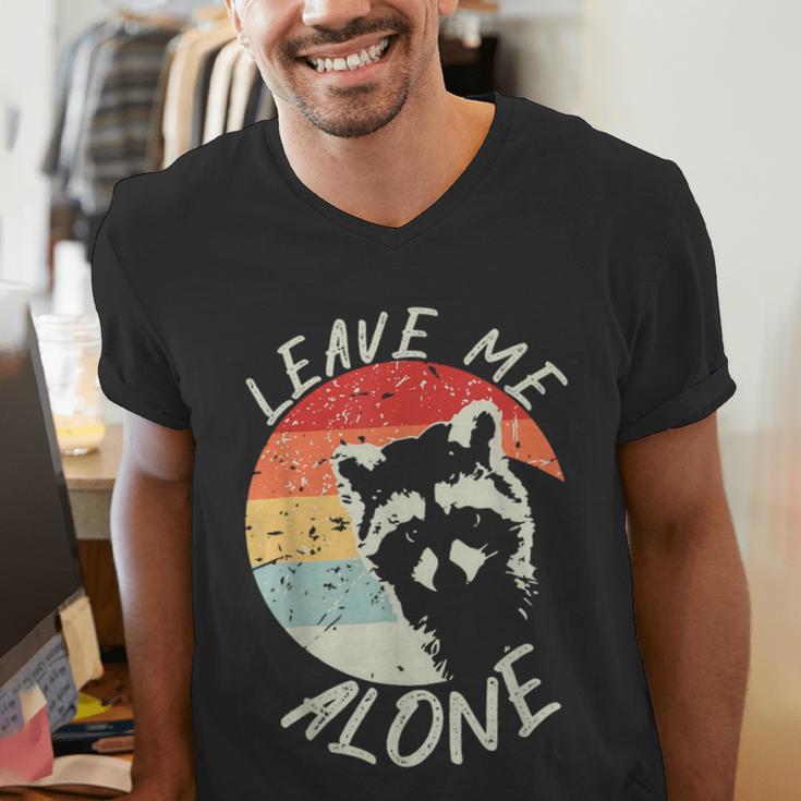 Leave Me Alone Raccoon Lover Introvert Antisocial Shy INTP Men's V-Neck T-Shirt