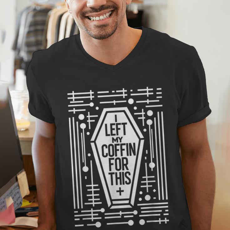 I Left My Coffin For This Introvert Spooky Regret Men's V-Neck T-Shirt