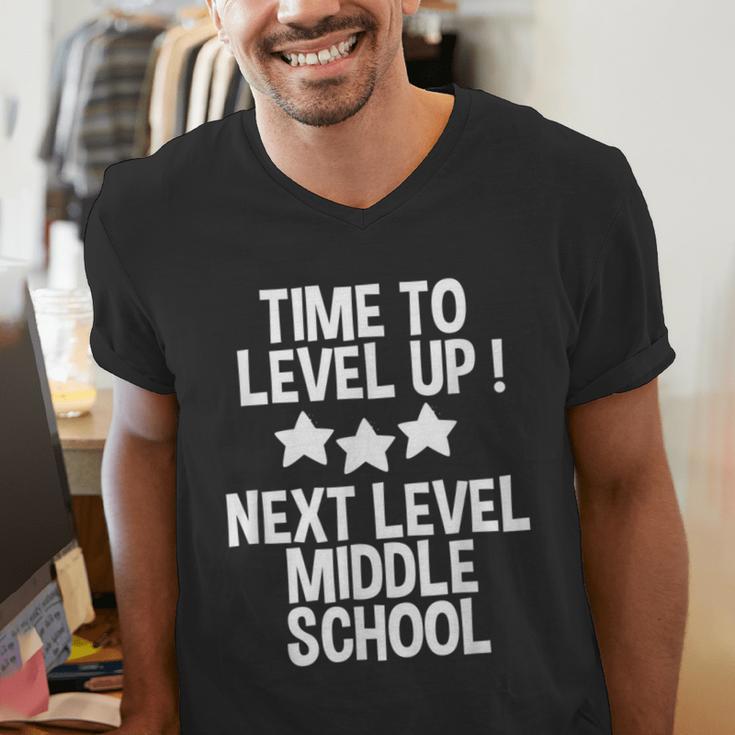 Level Up Middle School 5th Grade Graduation Party Men's V-Neck T-Shirt