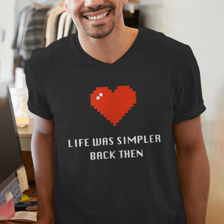 Life Was Simpler Back Then Nostalgia Retro Game Men's V-Neck T-Shirt