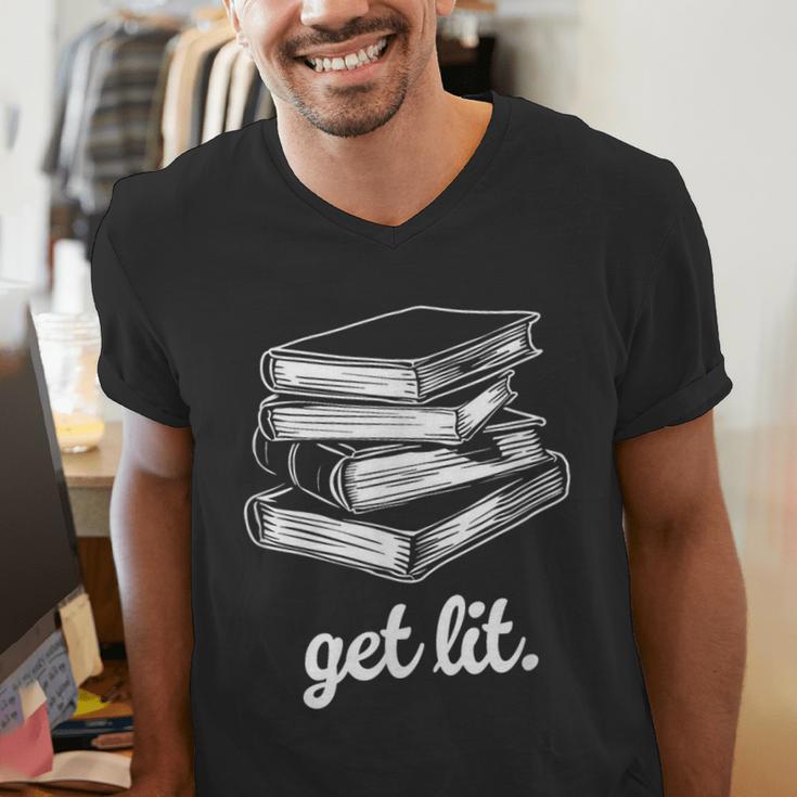 Get Lit Books Men's V-Neck T-Shirt