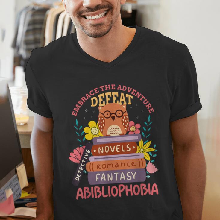 Literature Abibliophobia Book Reader Men's V-Neck T-Shirt