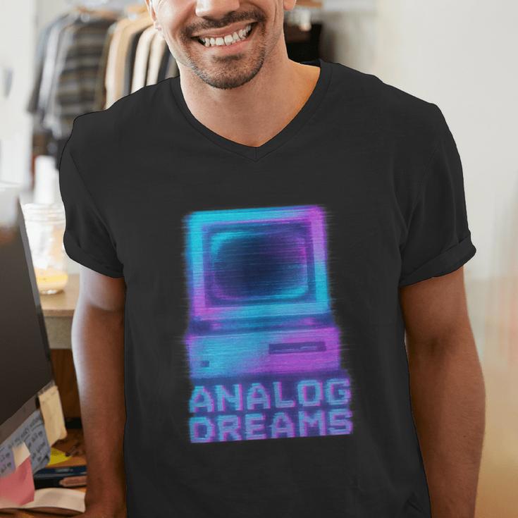 Lofi Reverie Analog Dreams Pixel 90s Desktop VHS Nostalgia Men's V-Neck T-Shirt