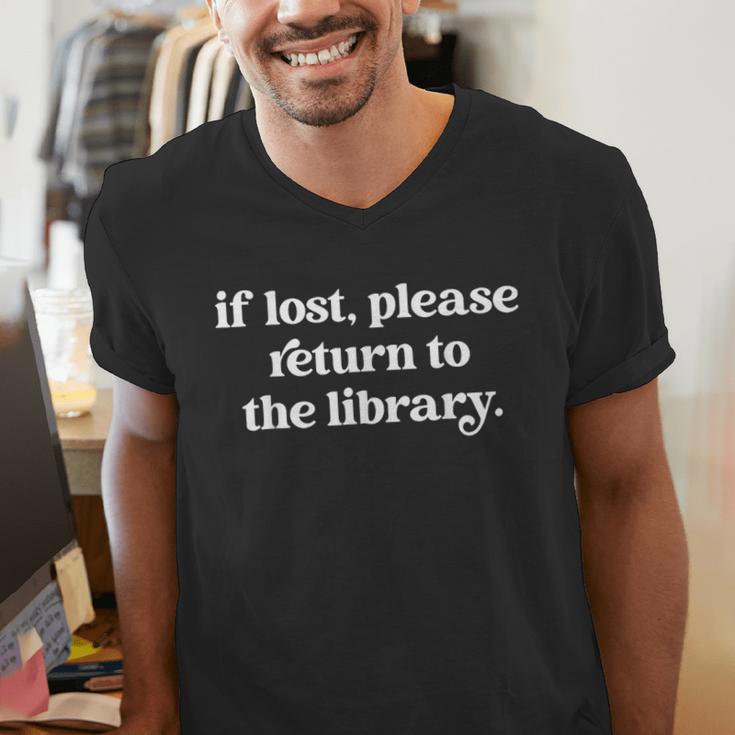 If Lost Please Return To The Library Book Lover Men's V-Neck T-Shirt