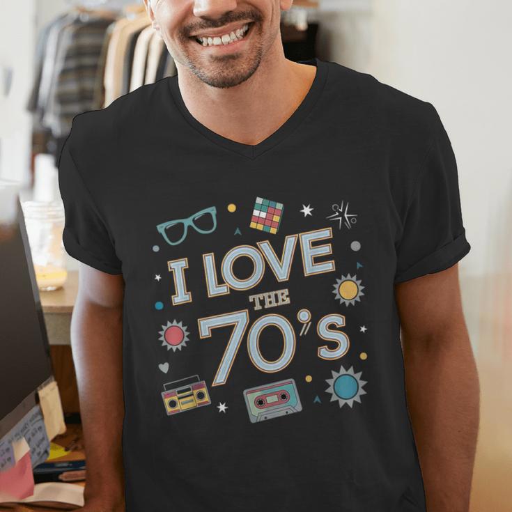 I Love The 70's Retro Nostalgia Men's V-Neck T-Shirt