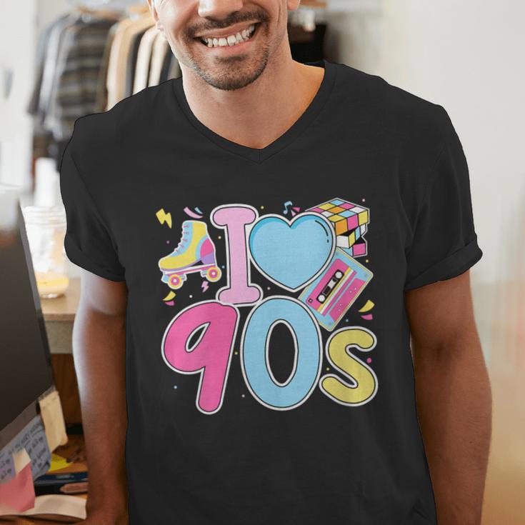 I Love 90's Retro Style Nostalgia Vibe 1990's Party Men's V-Neck T-Shirt