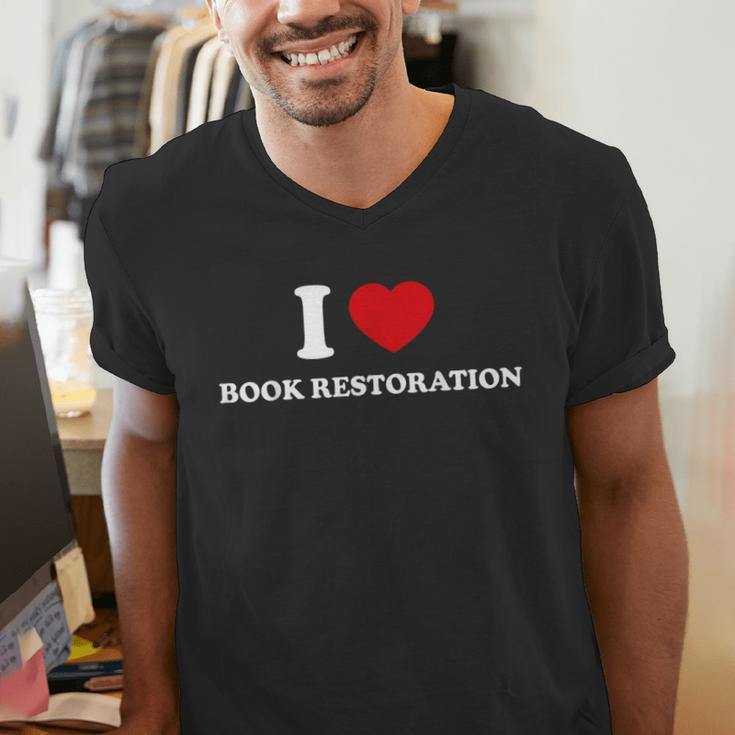 I LOVE BOOK RESTORATION Men's V-Neck T-Shirt