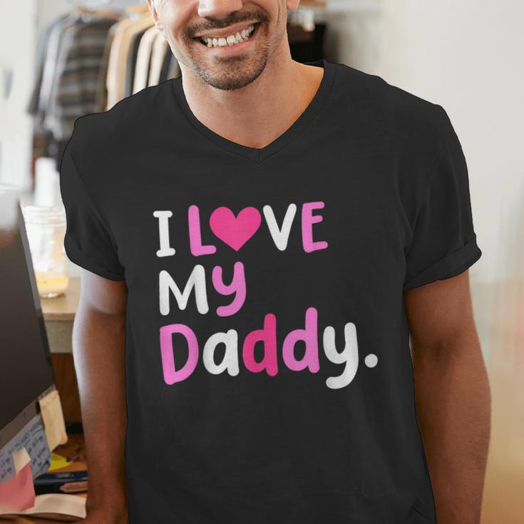 I Love My Daddy Best Dad Ever Father's Day Cool Kids Men's V-Neck T-Shirt