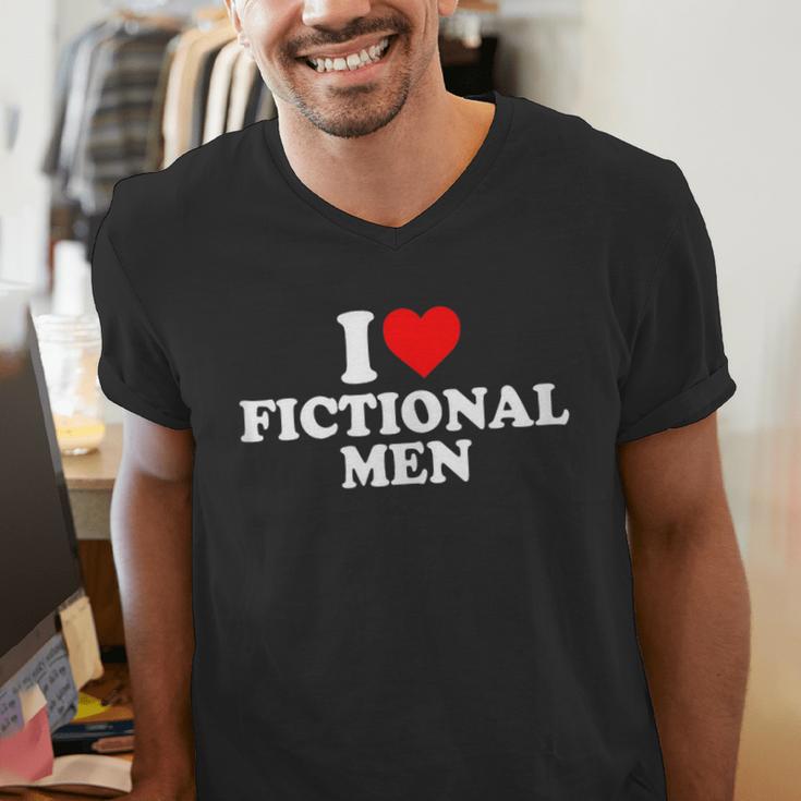 I Love Heart Fictional Men Simple Cute Books Reading Men's V-Neck T-Shirt