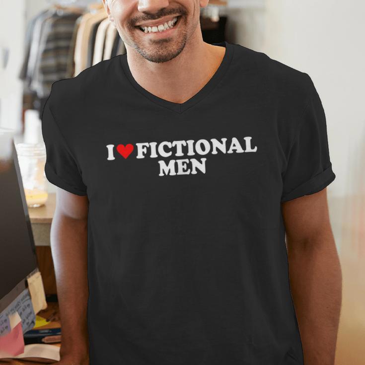 I Love Heart Fictional Men Simple Cute Reading Books Men's V-Neck T-Shirt