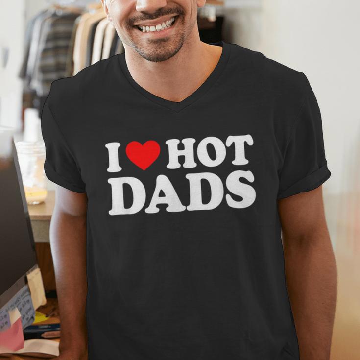 I Love I Heart Hot Dads Shirt Men's V-Neck T-Shirt