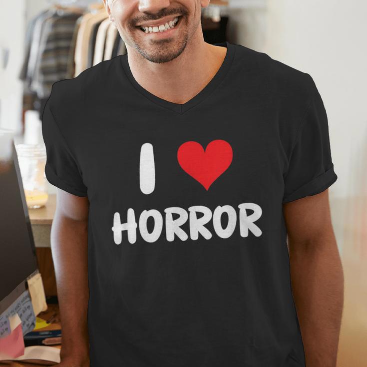 I Love Horror Heart Movies TV Show Books Writing Read Men's V-Neck T-Shirt I Love Horror Heart Movies TV Show Books Writing Read Men's V-Neck T-Shirt