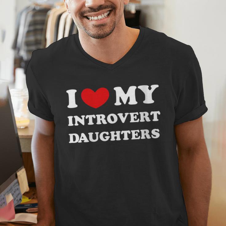 I Love My Introvert Daughters Heart My Introvert Daughters Men's V-Neck T-Shirt I Love My Introvert Daughters Heart My Introvert Daughters Men's V-Neck T-Shirt