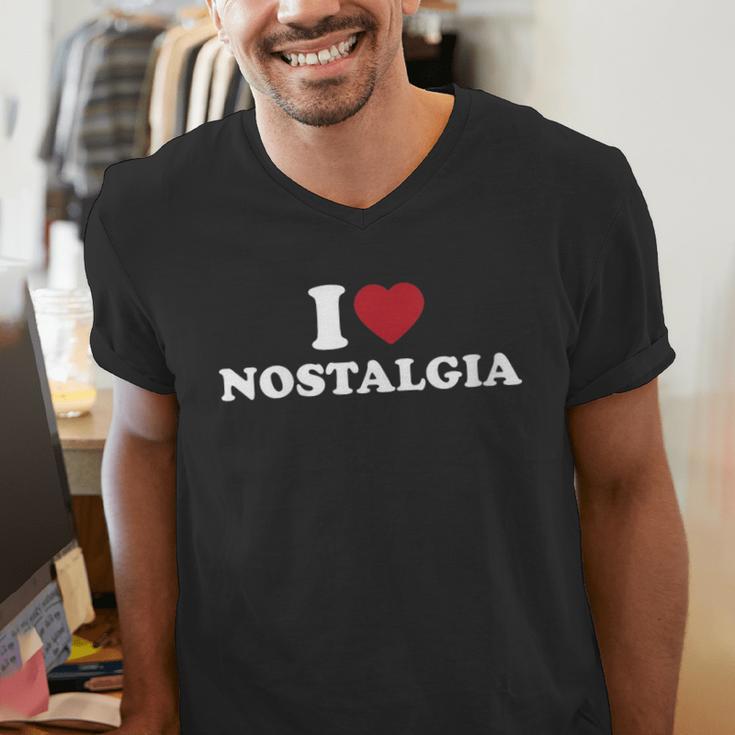 I Love Nostalgia Retro Vintage 80s 90s Nostalgia Men's V-Neck T-Shirt