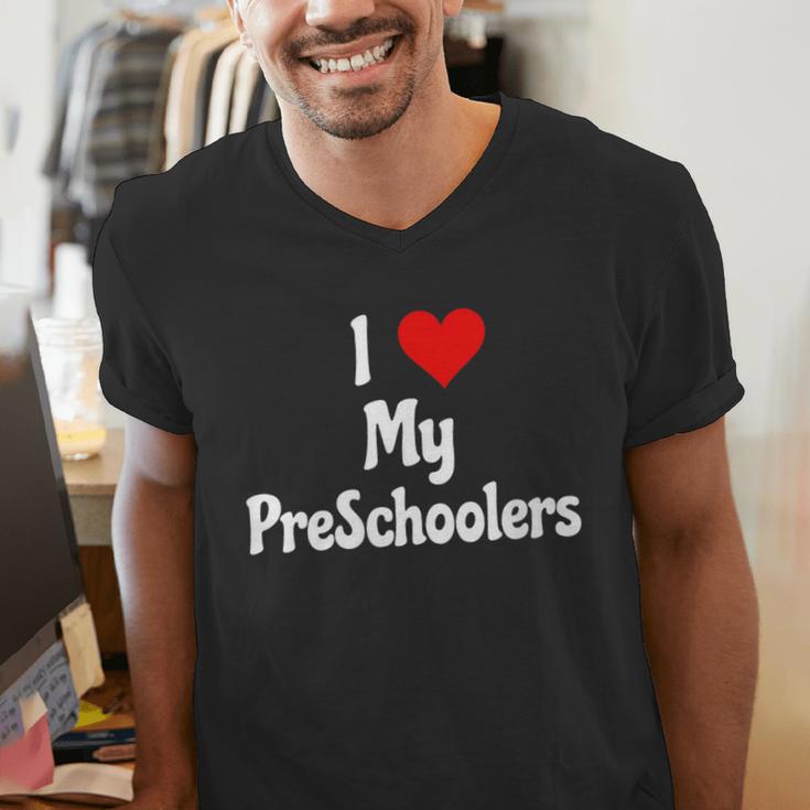 I Love My PreSchool Students Teachers Educators Graduation Men's V-Neck T-Shirt