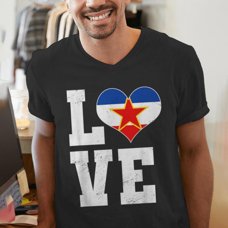 Love Yugoslavia Proud Yugoslav Nostalgia Men's V-Neck T-Shirt