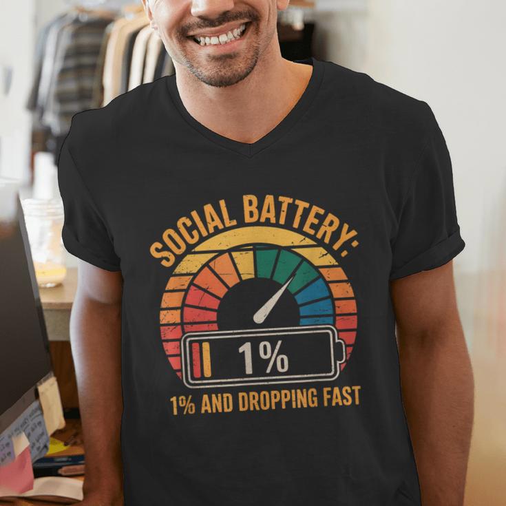 Low Social Battery Introvert Energy Men's V-Neck T-Shirt Low Social Battery Introvert Energy Men's V-Neck T-Shirt