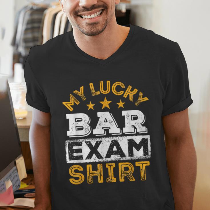 My Lucky Bar Exam Shirt Lawyer Law School Graduation Men's V-Neck T-Shirt