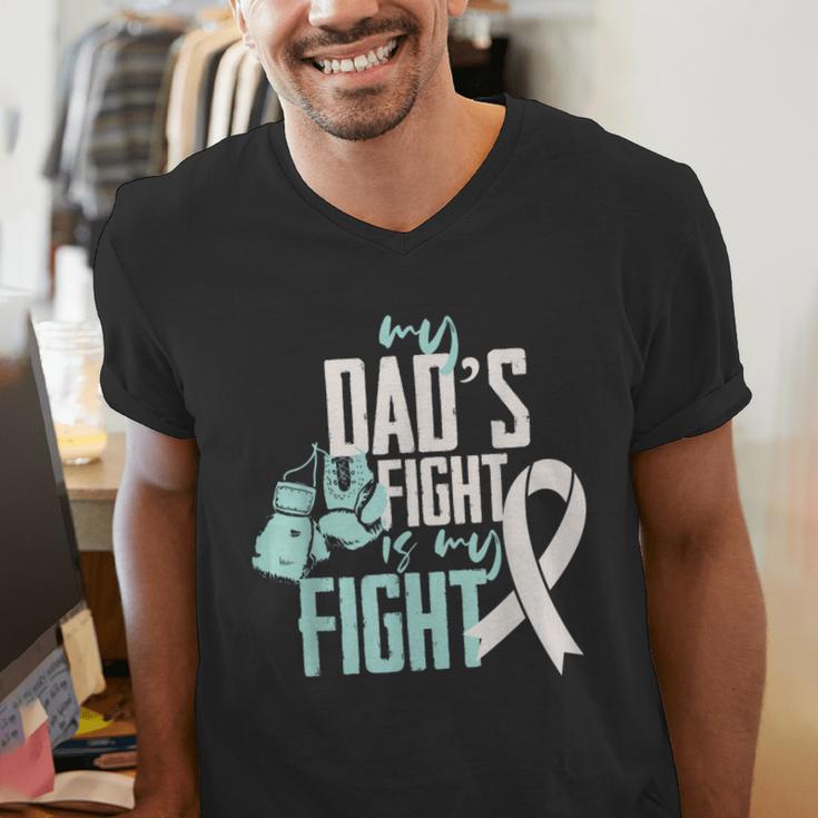 Lung Cancer Dad Ribbon Men's V-Neck T-Shirt