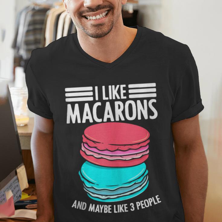 Macaroons Dessert Antisocial Introvert Pastries Food Lover Men's V-Neck T-Shirt