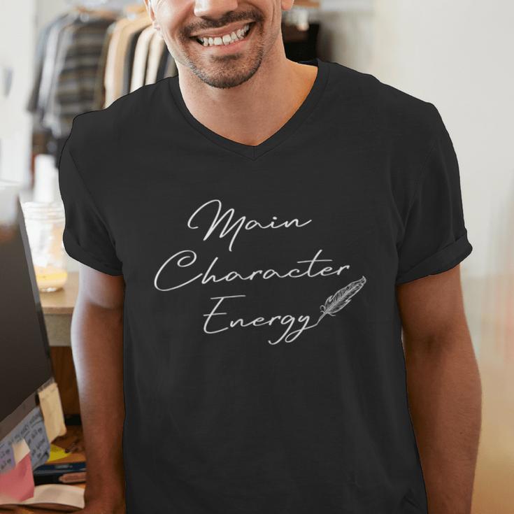 Main Character Energy Romance Book Reader Regency Men's V-Neck T-Shirt