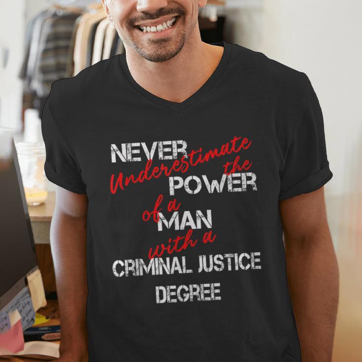 Man Criminal Justice Degree Graduation Or Career Men's V-Neck T-Shirt