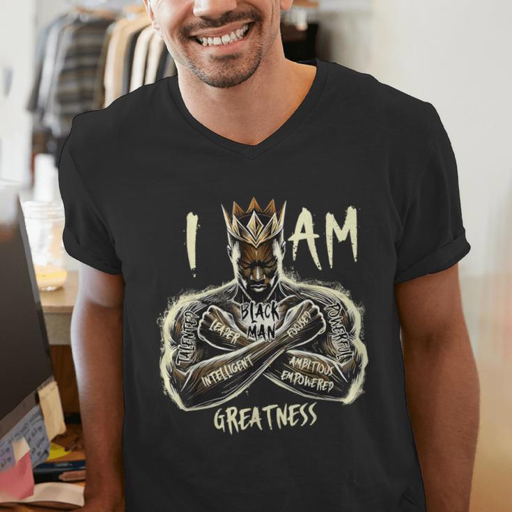 I Am Man King Powerful Dad Afro Melanin Men's V-Neck T-Shirt I Am Man King Powerful Dad Afro Melanin Men's V-Neck T-Shirt