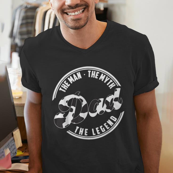 The Man The Myth The Legend Daddy Love Cows Dad Cow Print Men's V-Neck T-Shirt The Man The Myth The Legend Daddy Love Cows Dad Cow Print Men's V-Neck T-Shirt
