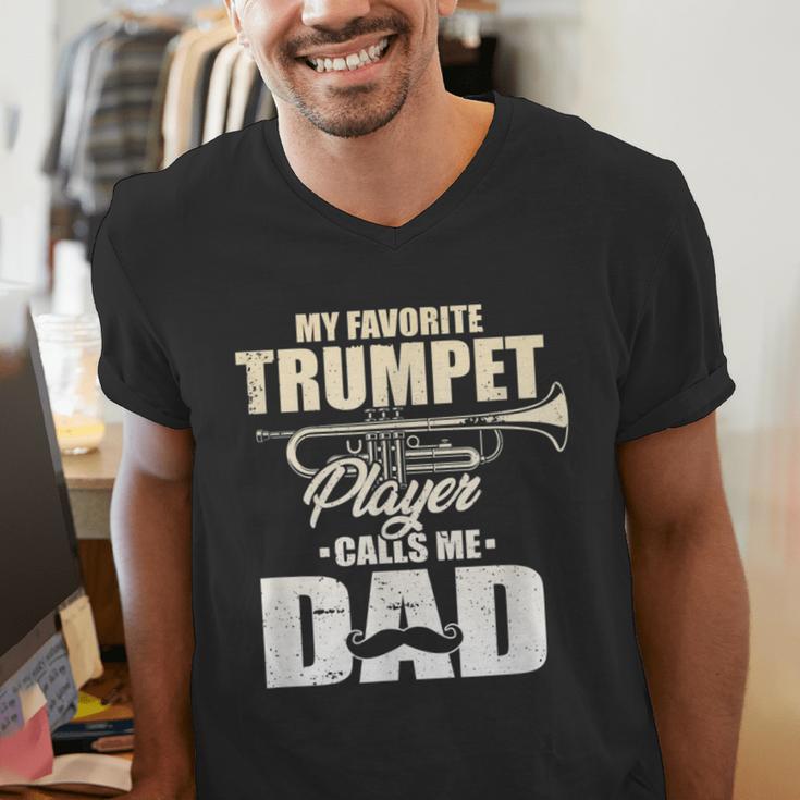 Marching Band Dad My Favorite Trumpet Player Calls Me Dad Men's V-Neck T-Shirt