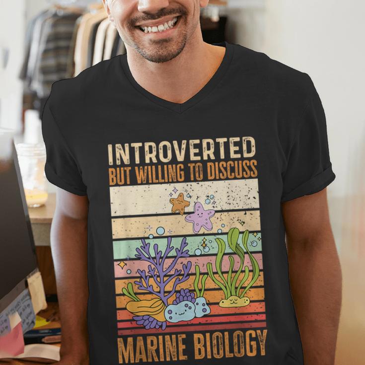 Marine Biology Ocean Introvert Marine Biologist Men's V-Neck T-Shirt Marine Biology Ocean Introvert Marine Biologist Men's V-Neck T-Shirt
