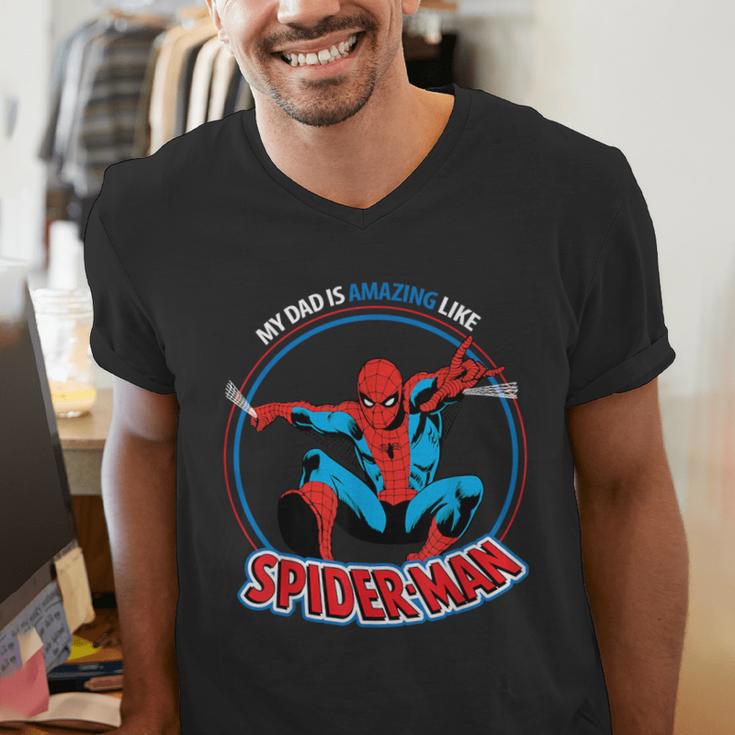 Marvel Dad Is Amazing Like Spider-Man Father's Day Men's V-Neck T-Shirt