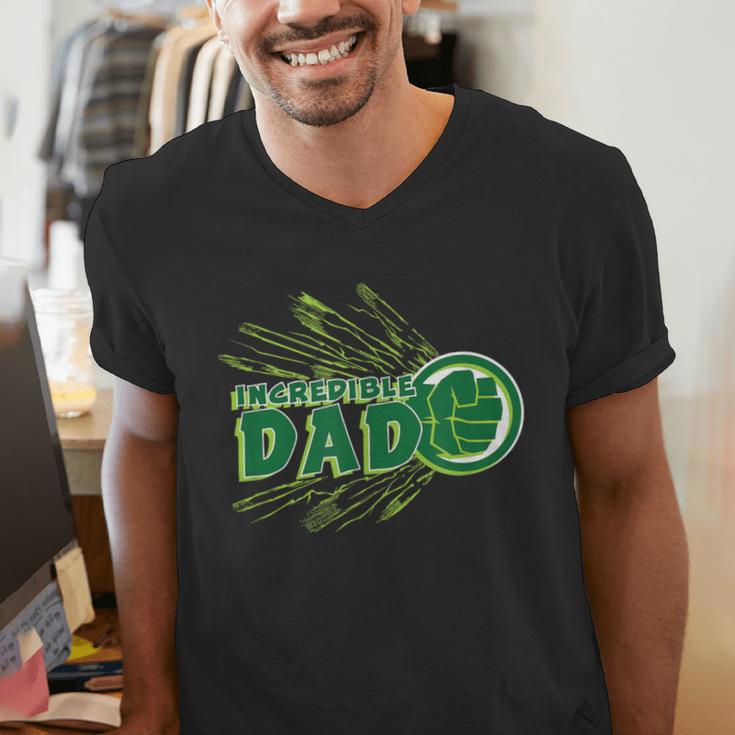 Marvel Hulk Incredible Dad Family Trip Vacation Father's Day Men's V-Neck T-Shirt