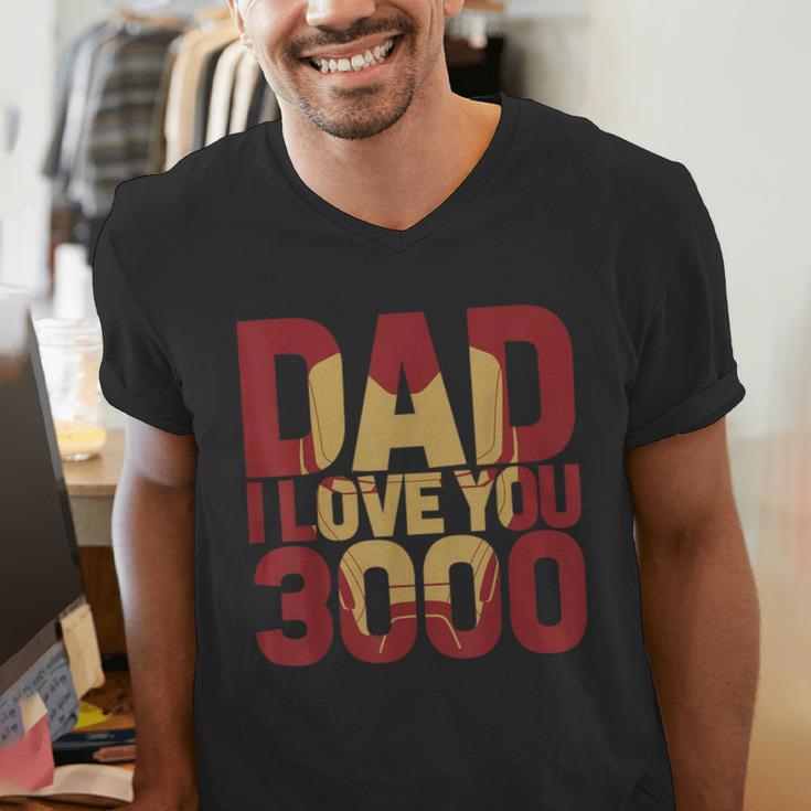 Marvel Iron Man Dad I Love You 3000 Text Fill Father's Day Small Men's V-Neck T-Shirt Marvel Iron Man Dad I Love You 3000 Text Fill Father's Day Small Men's V-Neck T-Shirt