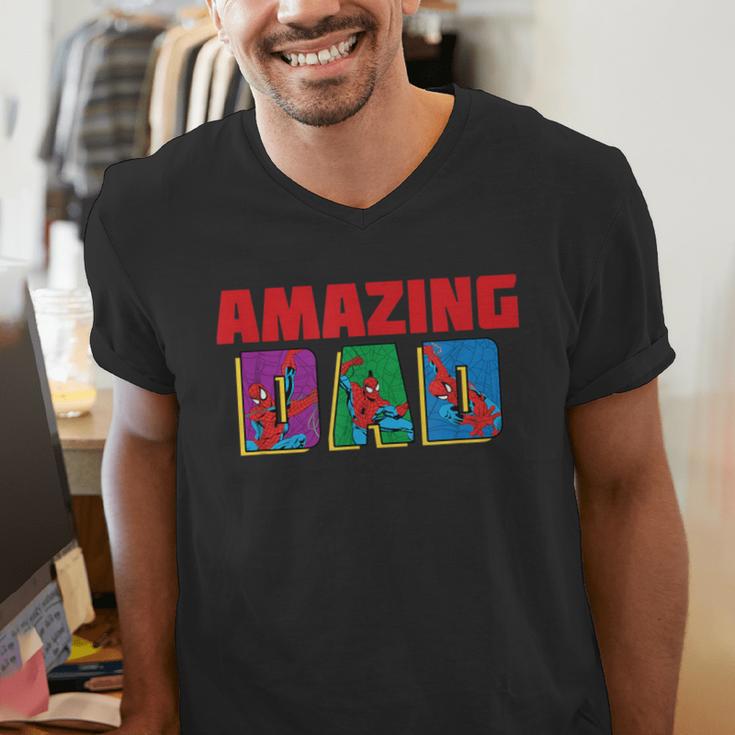 Marvel Spider-Man Amazing Dad Birthday Father’s Day Men's V-Neck T-Shirt