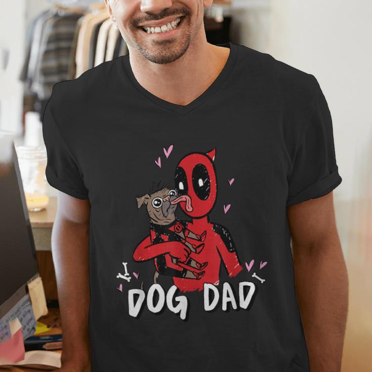 Marvel Super Heroes Pets Deadpool Loves Dogpool Dog Dad Men's V-Neck T-Shirt