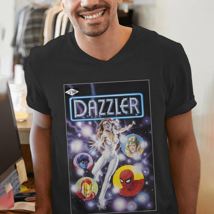 Marvel Universe Classic Dazzler Light Power Comic Book Cover Men's V-Neck T-Shirt