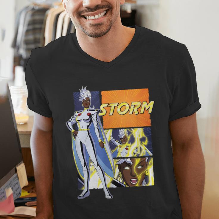 Marvel X-Men '97 Storm Vintage Classic Comic Book Panels Men's V-Neck T-Shirt