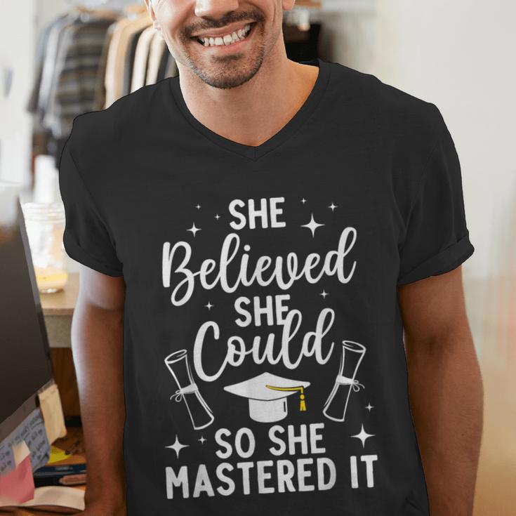 Masters Degree Graduation Art For Women Girl Masters Degree Men's V-Neck T-Shirt